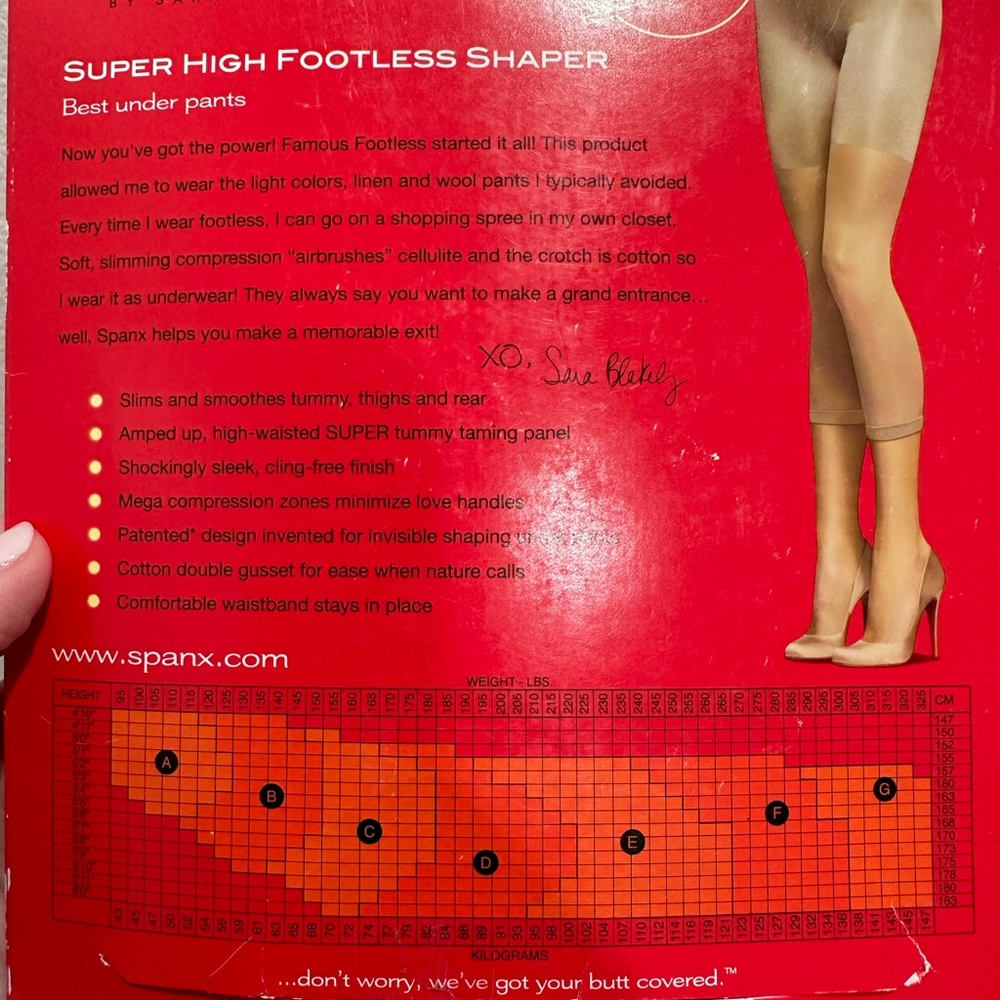 Spanx higher power footless panty hose size G NIB BLACK - Picture 3 of 6